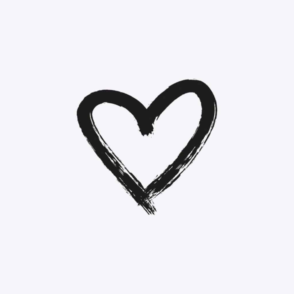a black heart with a white background