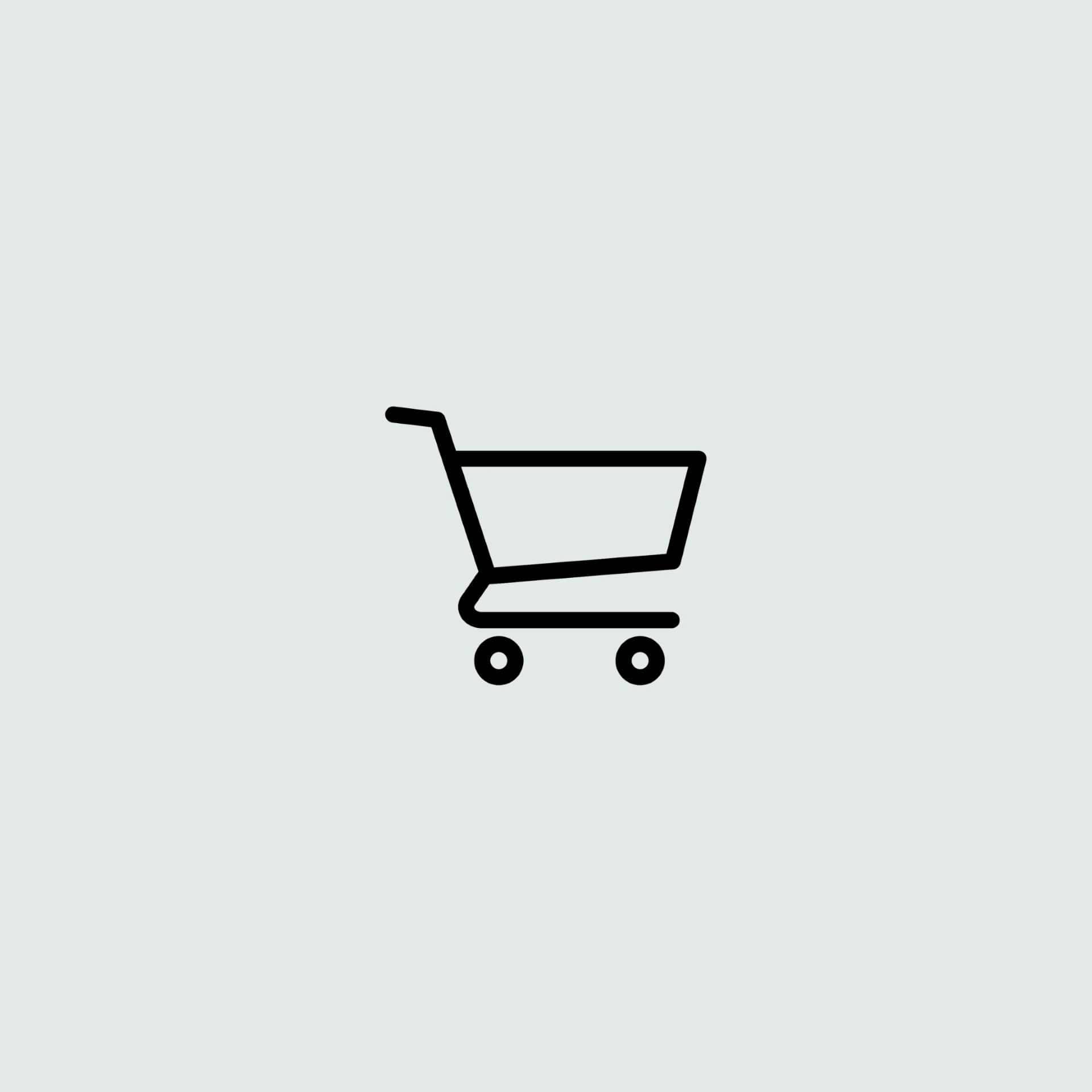 a black shopping cart with light background