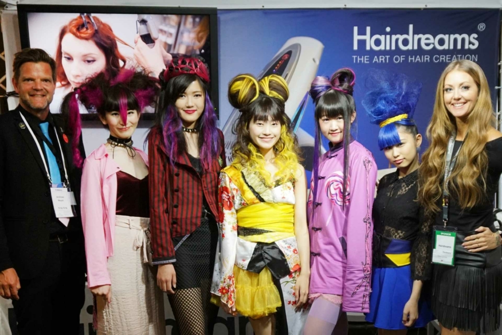 Intercoiffure at the World Congress in Japan with crazy hairstyles and lots of colours